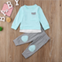 Sweatshirt Knee Patch Pants Outfit (2 Colors)