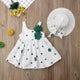 Polka Dot Blumen ärmelloses Kleid Sunhat Outfit (2 Farben)